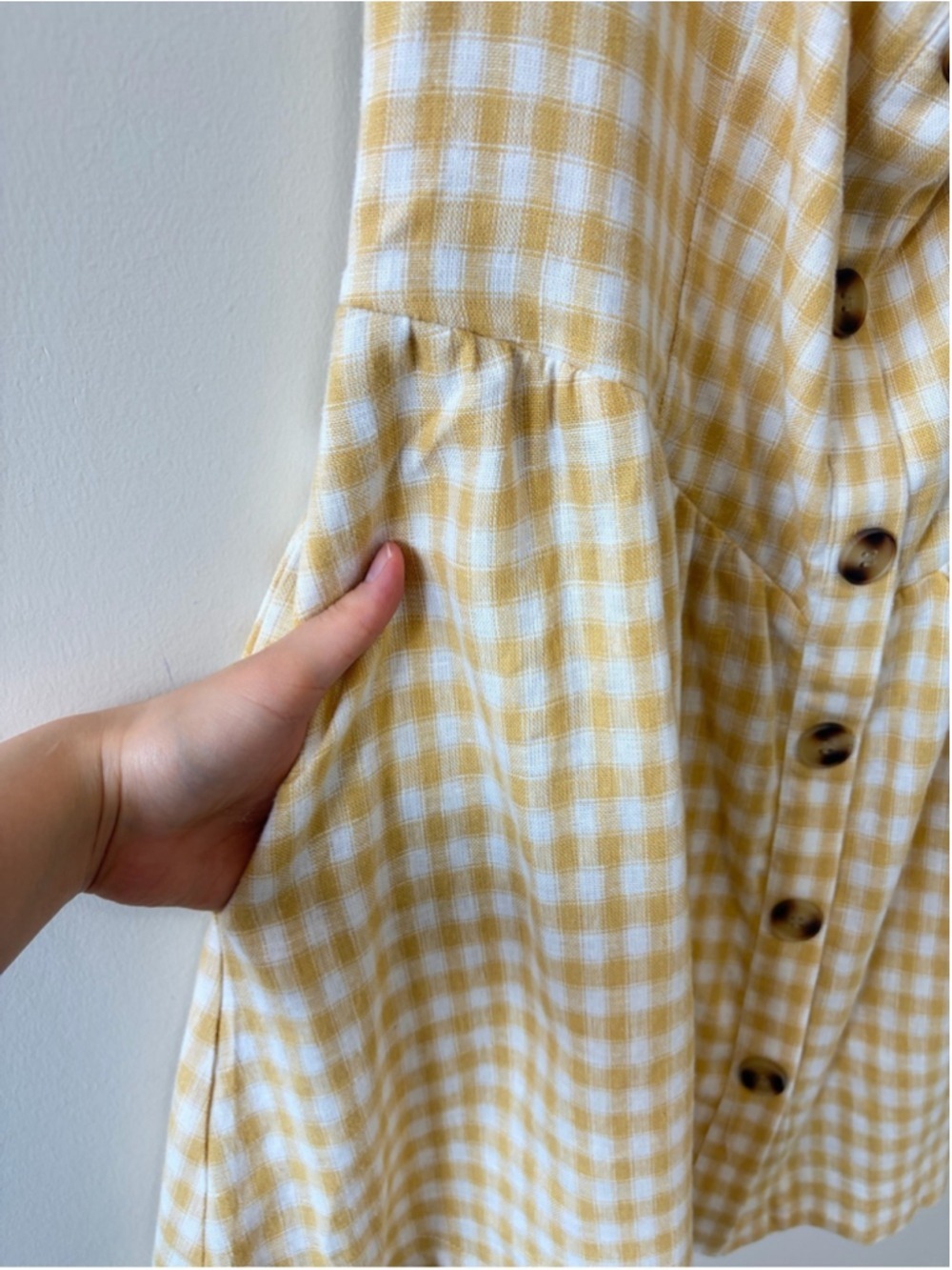Camila Coelho Linen Blend Cottagecore Halter Gingham Dress size L - Picture 4 of 10